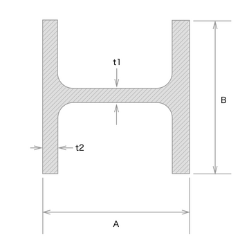 【残り2本】H鋼150×75×5×7 6M 寸法自由! スチール H形鋼(細幅) 150×75×5/7 切断販売 | 鋼屋(はがねや)