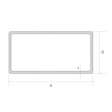 トレーラー用部材　75×45×2.3　長さ2ｍ　１本　寸法印字無し カラー角パイプ(サビ止め塗装) 2.3x75x45 STKR(一般構造用角型鋼管